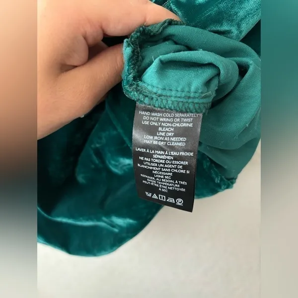 NWT Free People Deep Teal Velvet Mini Skirt SZ 10 - Image 9