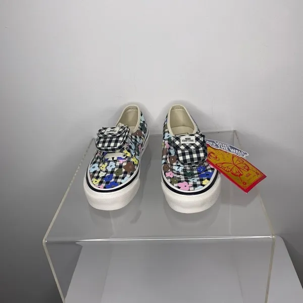 Vans- Sandy Liang Authentic 44 DX Shoes Checkered with Flowers - Image 3