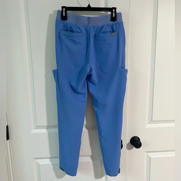 Figs Periwinkle Straight Leg Pants with Ankle Snaps- Small - Image 2