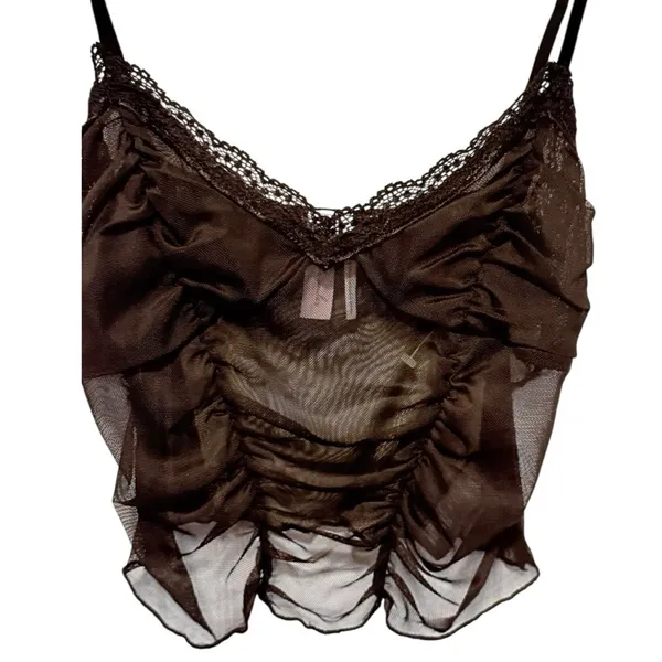 Urban Outfitters Out From Under Sheer Black Cropped Camisole nwot - Image 2