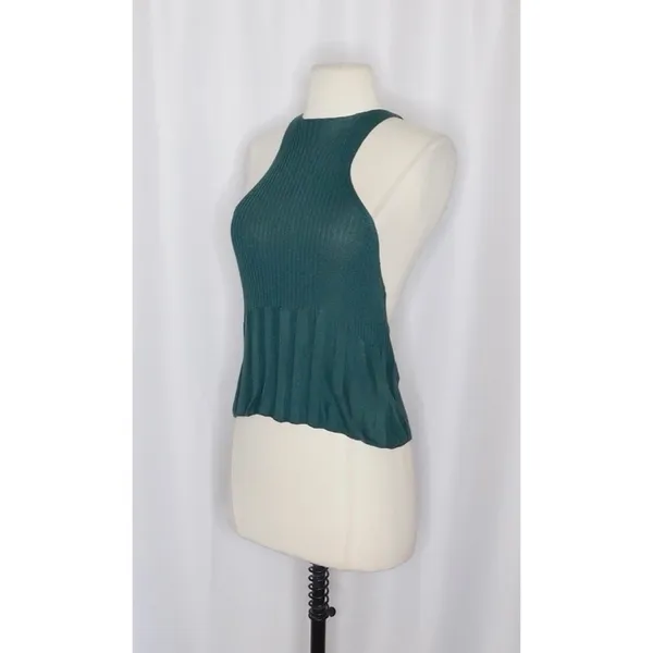 FREE PEOPLE Intimately Switch It Up‎ Tank Cami Green Balsam Ribbed Knit Large - Image 6