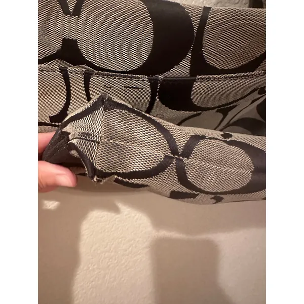Coach Signature Stripe File Crossbody Zip Shoulder Bag F19220 Black Vintage Y2K - Image 12