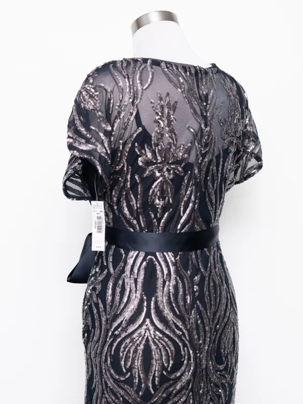 R&M Richards - Two-Tone‎ Sequin Sheath Cocktail Dress - Image 9
