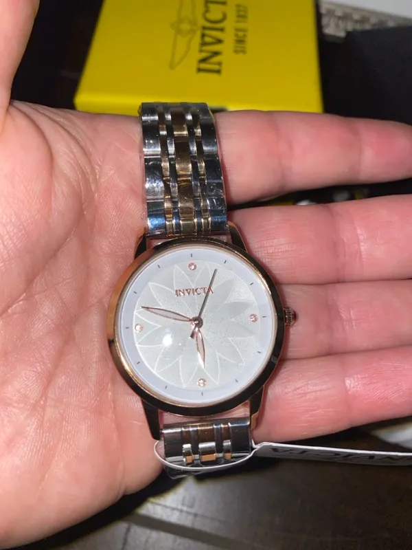 Invicta Wildflower Collection Tigerlily Two-Tone Silver and Rose Gold Watch NWT! - Image 10
