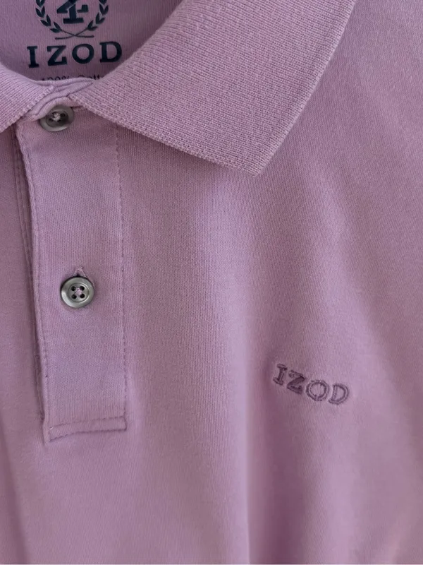 Izod Light Purple short sleeve cropped button Polo - Image 2