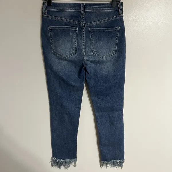 We The Free Women's Distressed Skinny Jeans Raw‎ Fringe Hem Size 28 Ankle Length - Image 16