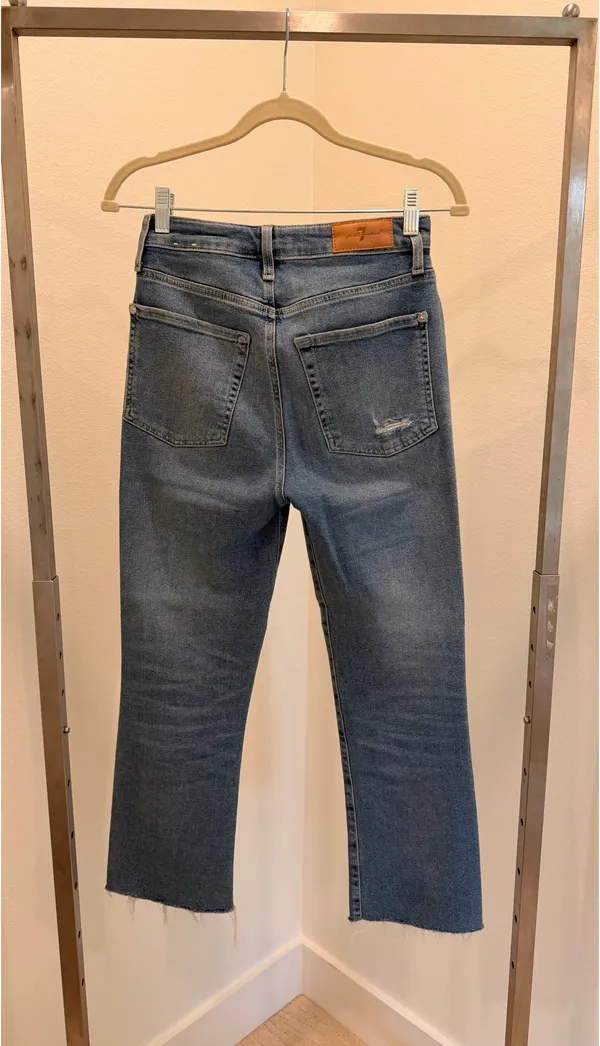 7 For All Mankind Luxe Vintage High Rise Slim Kick Flare Jeans Blue 26 - Image 2