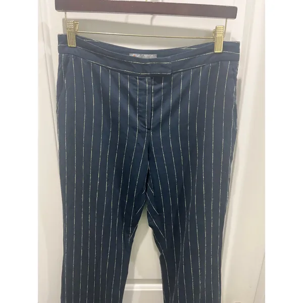 M Missoni Vintage Pinstriped Navy Trousers Sz 6 - Image 2