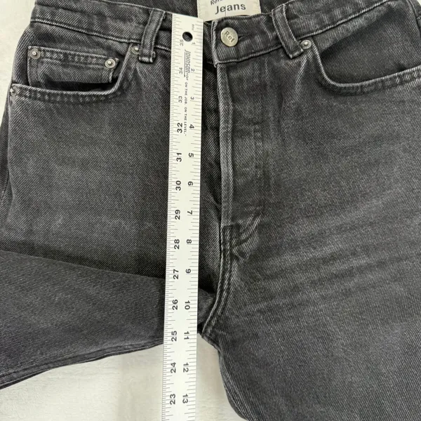 Reformation Jeans Womens Size 26 Black High Rise Button Fly Straight Leg Denim‎ - Image 6