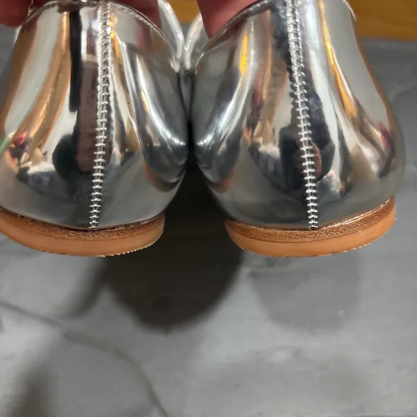 Larroude Blair Silver Metallic Patent Mary Jane Flat - size 7 - Image 6