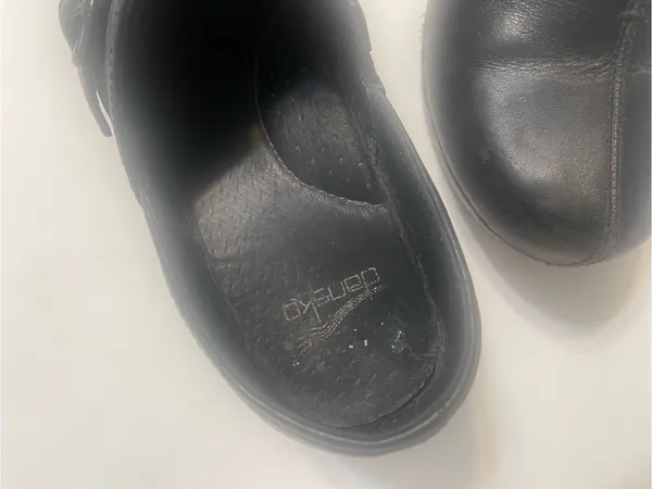 Women’s Dansko Black Leather Clogs with Buckle Size 38/7 - Image 5
