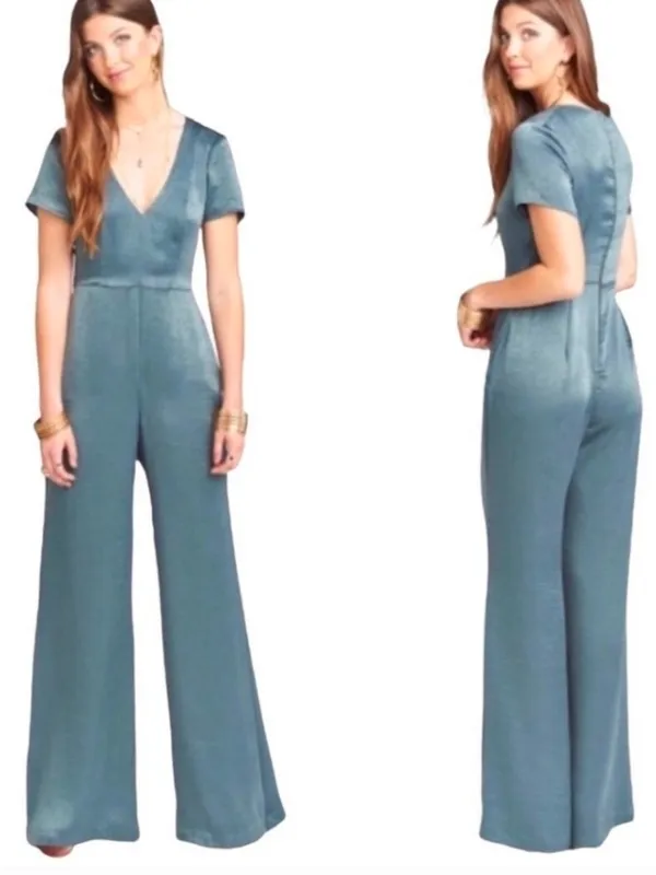 Show Me Your Mumu Slate Sage Sheen Brianna Jumpsuit Size M - Image 2