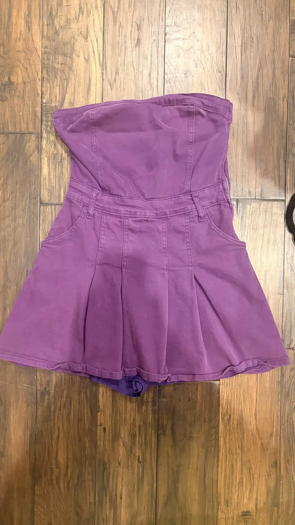 Boutique Purple Romper Strapless - Image 2