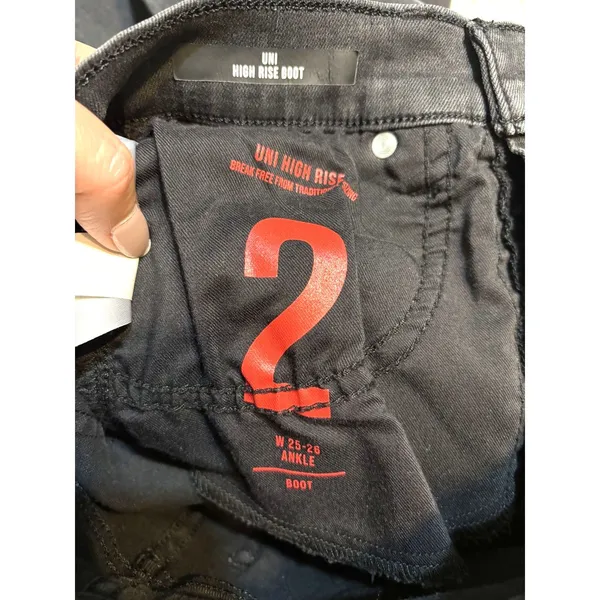 Lucky Brand Uni High Rise Boot Jeans Black Stretch Denim Size 2 (25-26) - Image 11
