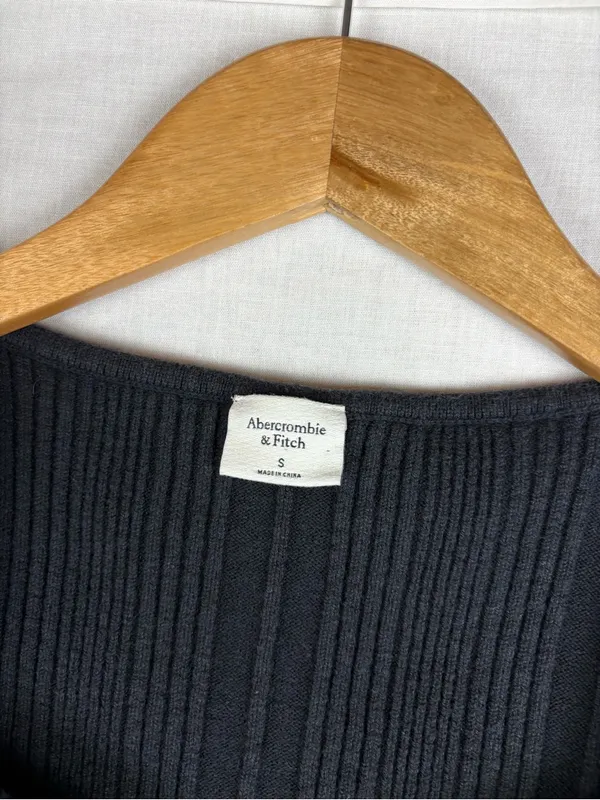Abercrombie & Fitch Short-Sleeve Sweetheart Sweater Bodysuit Black Size S - Image 4