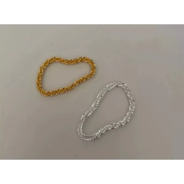 Sparkling‎ Yellow Gold Plated 925 Margarita Chain Flexible Ring, Sz 6.5 - Image 16