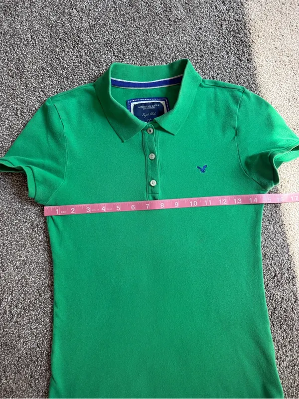 American Eagle Y2K Green Stretch Women’s Polo S - Image 6