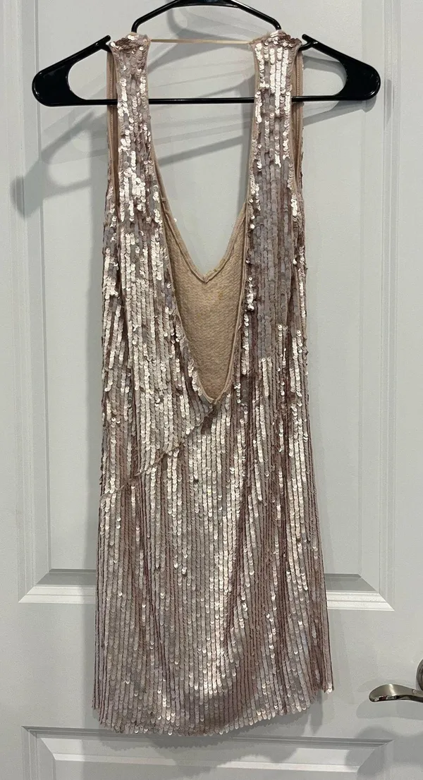Intimately Free People Allover Pink Muted Sequin Slit Dress - Image 3