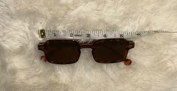Retro Tortoise Shell Square Sunglasses Brown - Image 7