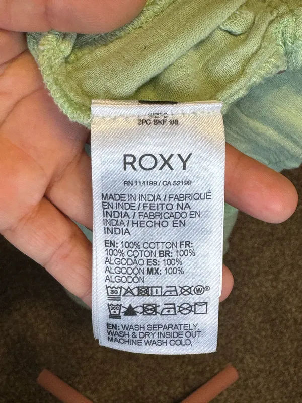 Roxy Life Mirage Puff Sleeve Top Mint Green Size M , pre-owned / No Flaws - Image 8