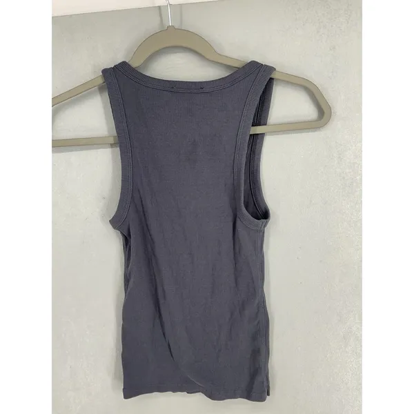 Zara Womens Tank Top Ribbed Scoop Neck Gray Small - Image 3