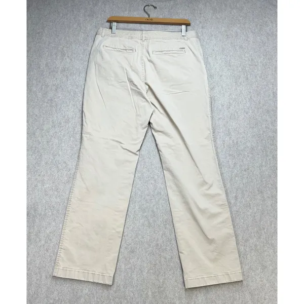 LL Bean Favorite Fit Chino Pants Tan Khaki Straight Leg 12 Reg‎ Preppy Academia - Image 2