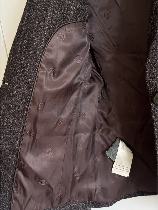 Max Studio Women’s 100% Pure Cashmere Plaid Blazer Jacket Brown Size 0 - Image 9