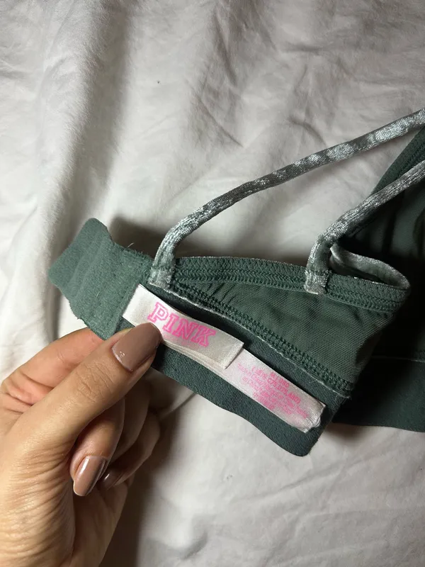 PINK Victoria's Secret Velvet Bralette in Dark Green - Image 4