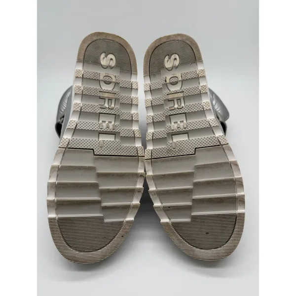 Sorel Joan of Arctic Puffy Boots Women 9 Silver Metallic Waterproof Quilted - Image 10