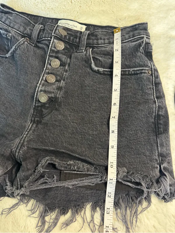 Abercrombie & Fitch Black High Rise Denim Shorts – Size 0 - Image 5