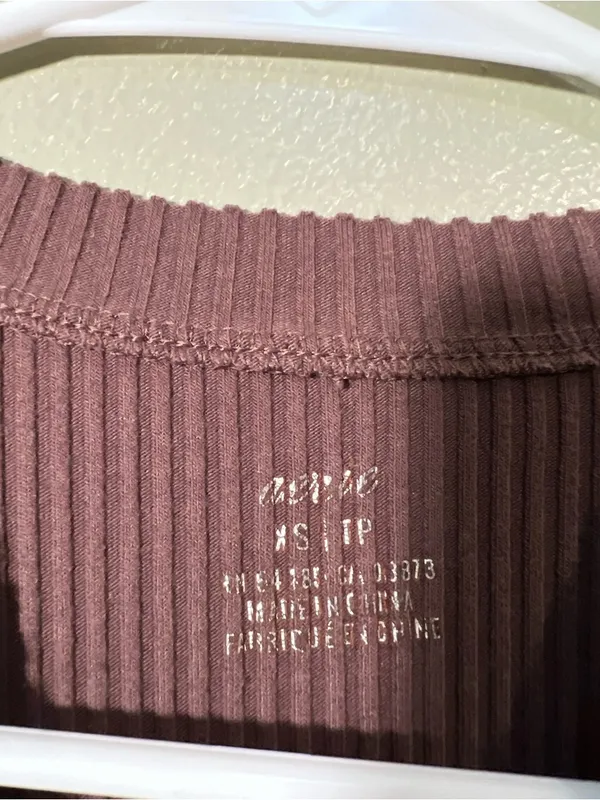 Aerie Women's Size XS Ribbed Sleeveless Tank Top Chocolate Brown Crew Neck Raw - Image 8