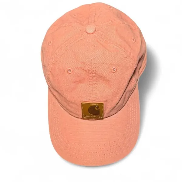 Carhartt Women's Pink Adjustable Baseball Cap with leather logo patch Hat - Image 6
