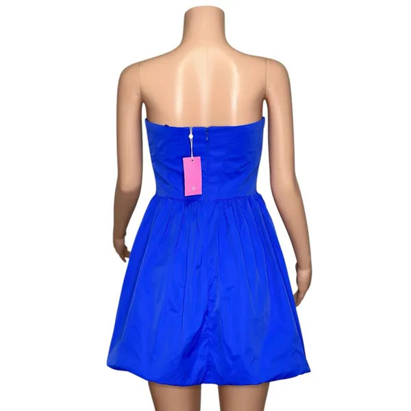 AMANDA UPRICHARD Pompeo Strapless Mini Dress, Cobalt, Medium - Image 8