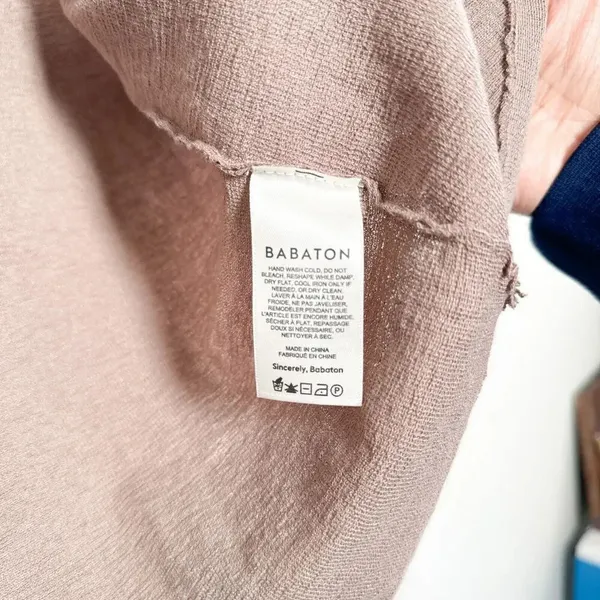 Babaton Taupe Open Front Long Cocoon Cardigan XS - Image 6
