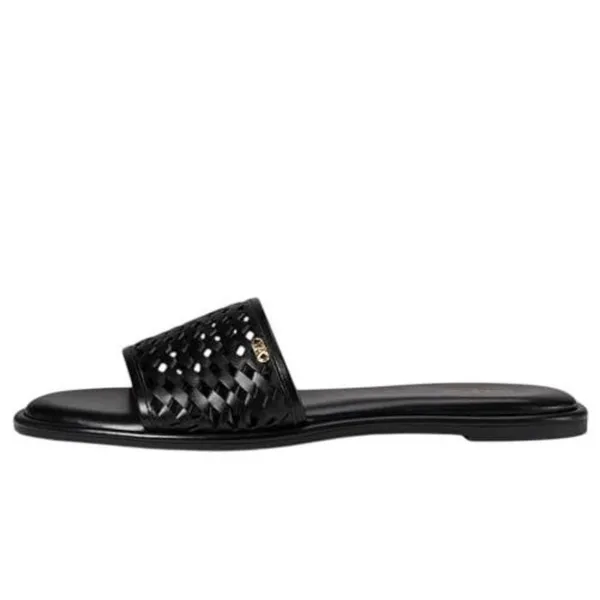 Michael Michael Kors Womens Saylor Perforated Slide Sandals Black 6.5M - Image 11