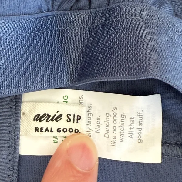 NWT AERIE Square Neck‎ Strappy Lace Up Unlined Adjustable Bra in Slate Blue - Image 4