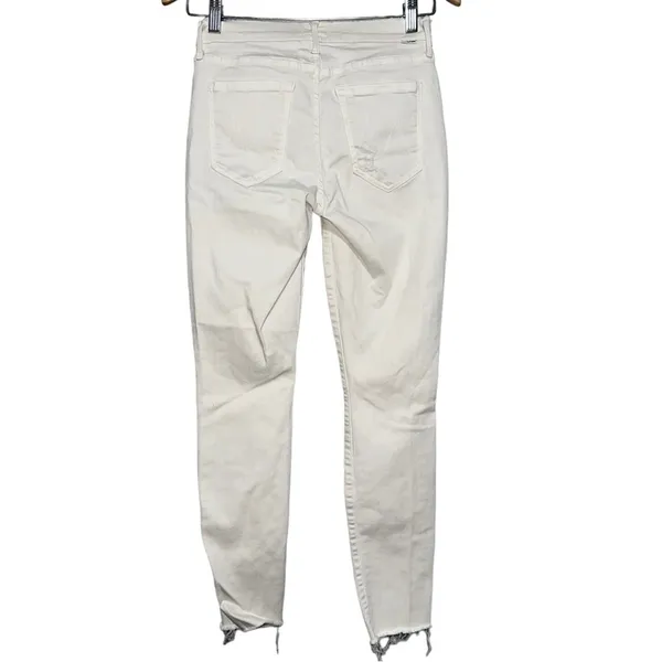 Mother Denim Women’s Size 26 Warm Ivory Double Fray Charmer Skinny Jeans - Image 4