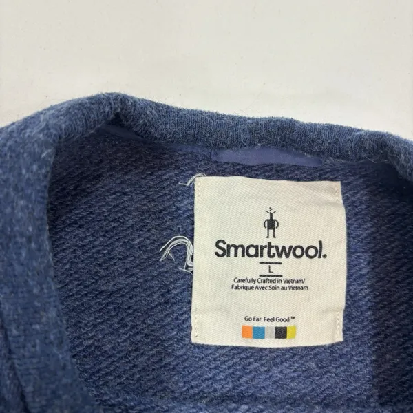 Smartwool Sweater Womens Size Large Blue Cropped Crewneck Sweatshirt - Image 3