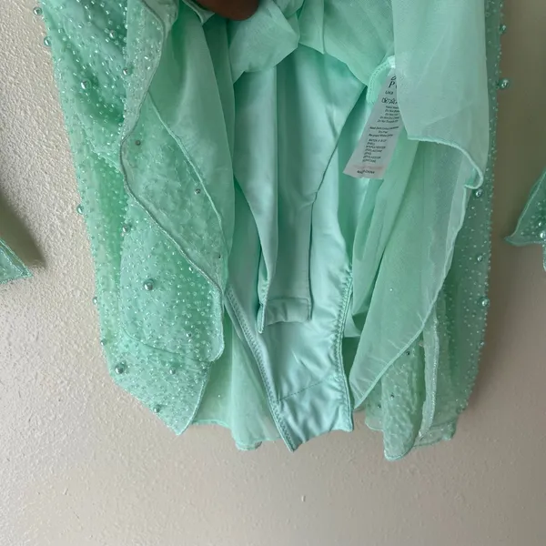 Oh Polly Mint Green Embellished Wrap Over Mini Dress US Size 4 - Image 10
