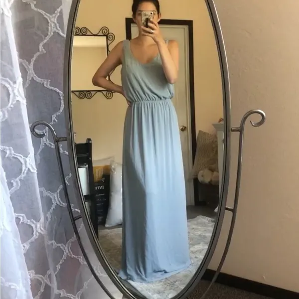 NWT Show Me Your Mumu Kendall steel blue maxi dress SMALL FLAWED - Image 8