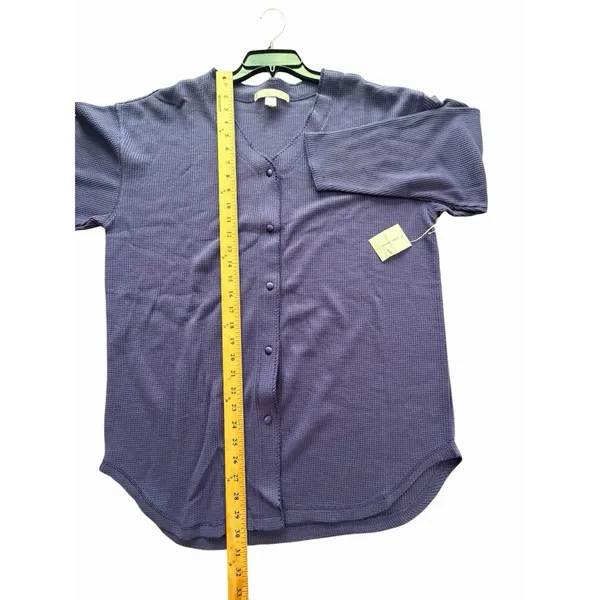 Victoria's Secret Waffle Knit Pajama Set Flannel Medium Purple Cozy New #FFF8-4 - Image 6