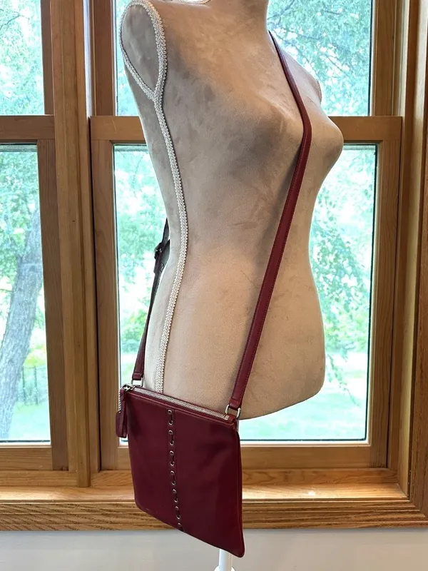 Coach Vintage Red Leather Grommet Lace-Up Crossbody Bag Y2K - Image 2