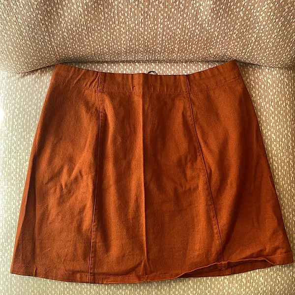 Rue 21 Burnt Orange Zip-Up Mini Skirt - Image 3