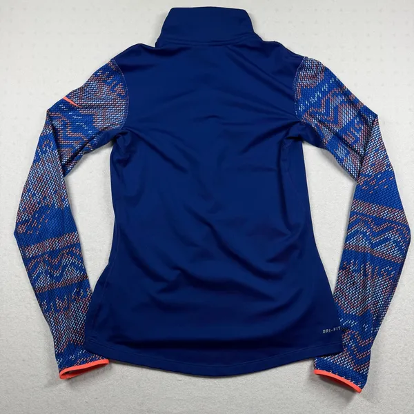 Nike Pro Dri-FIT Women’s 1/2 Zip Pullover Medium Blue Running Athletic Top - Image 7