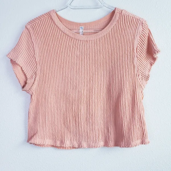 Free People Second Base Tee Shirt Ribbed Short Sleeve - Image 2