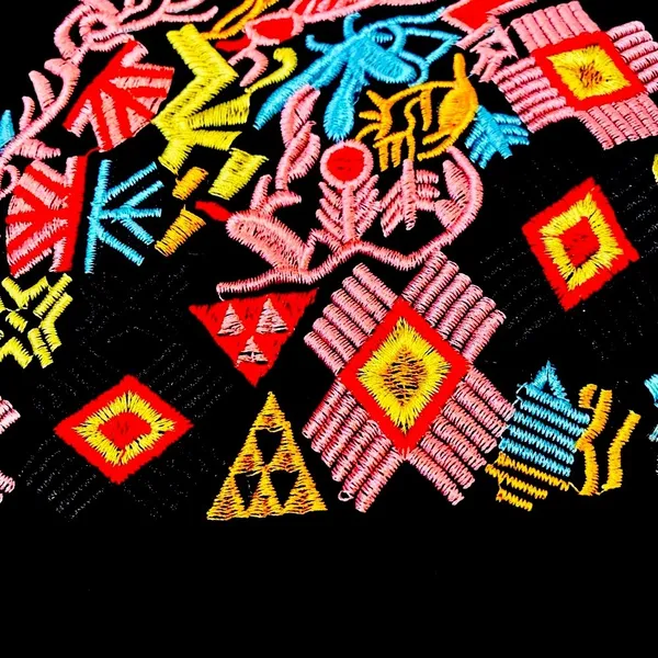 Vintage Black Embroidered Blouse Size 8 - Image 2
