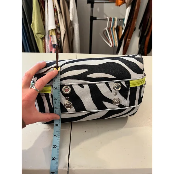 Luca Vergani Zebra Animal Print Top Handle Make up Case Medium Tote Bag - Image 9