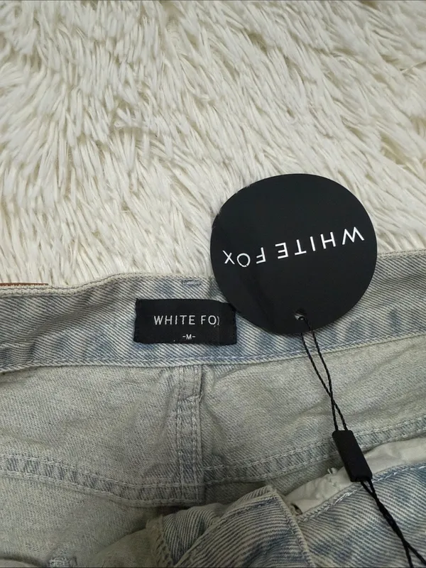 White Fox Boutique Light Blue Acid Wash Jeans - Image 5