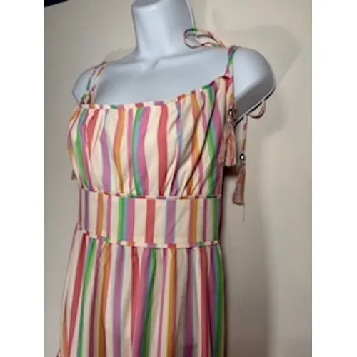 Chicwish Maxi Dress Multicolor Striped Tassel Tiered Boutique Summer Boho XL - Image 3