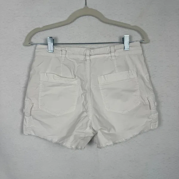 American Eagle Cargo Shorts Womens Size 2 90's Boyfriend Stretch Raw Hem White - Image 4